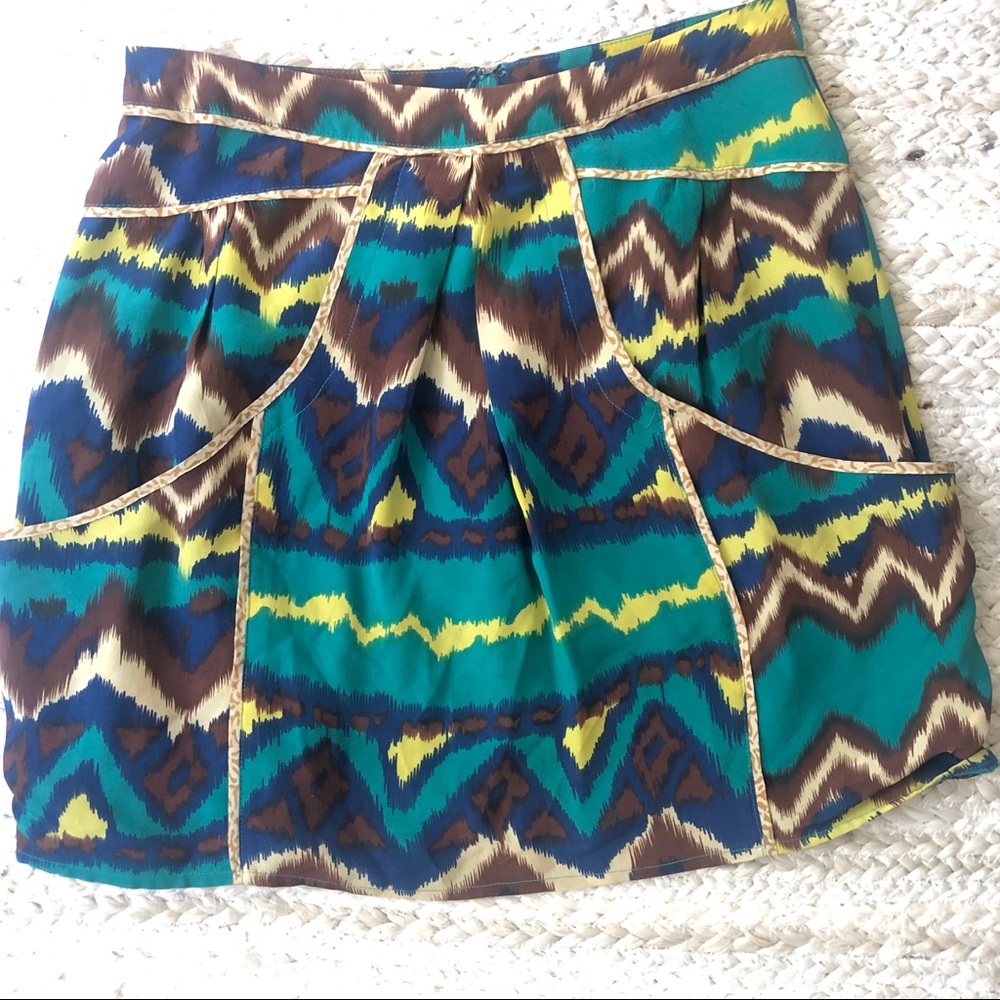 Anthropologie Lilu Silk Skirt